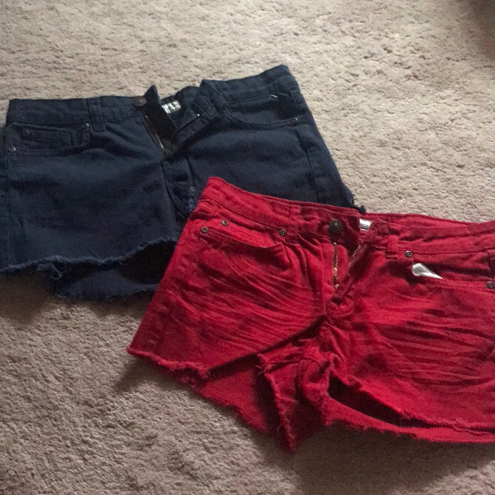 Navy and red shorts